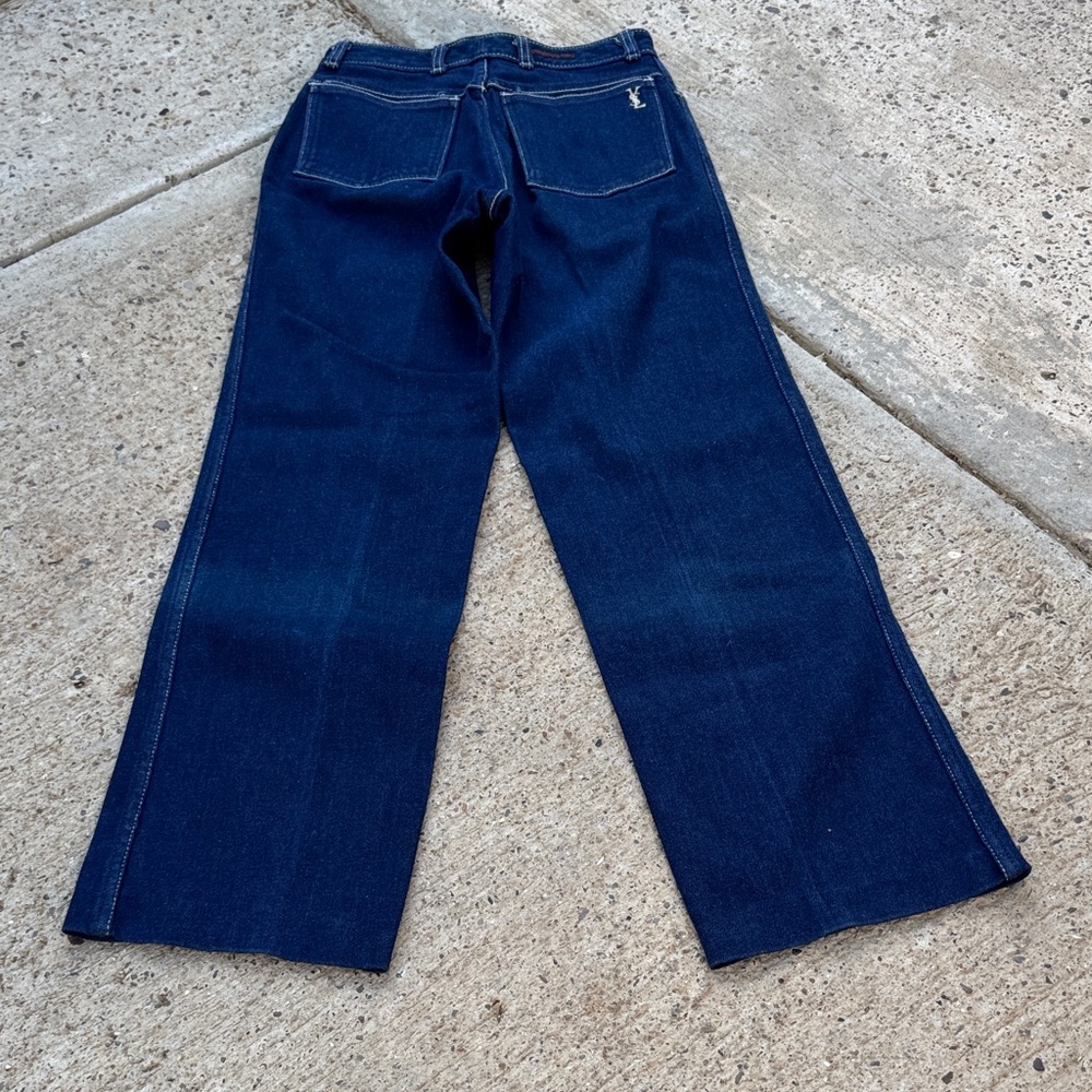 YSL Saint Laurent Dark Blue Slim Straight Petite Womens Jeans - Picture 5 of 13